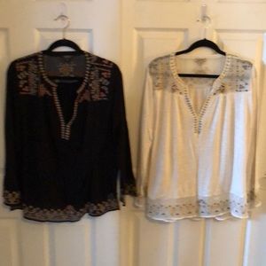 Lucky Brand embroidered tunics